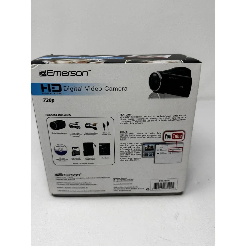 Emerson EVC720-4 HD 720p Digital Camcorder NEW